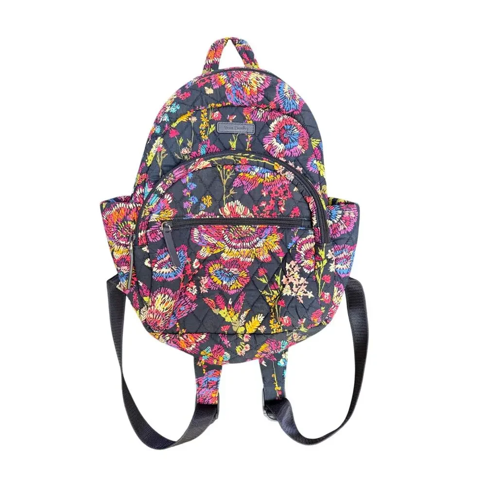 Vera Bradley Small Backpack Midnight Wildflowers Print Like New